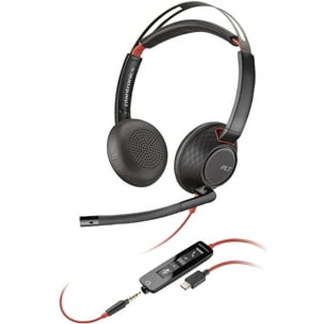 Poly Blackwire 5220 Stereo USB-C Headset +3.5mm Plug +USB-C/A Adapter 8X231AA