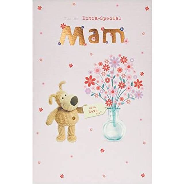 Boofle lovely design and vase of flowers mam birthday card