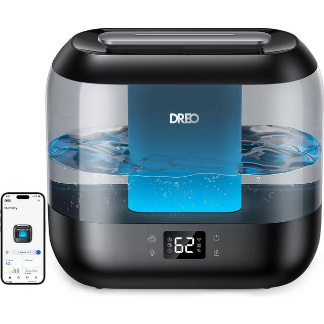 Dreo 4L Smart Humidifiers for Bedroom  Quiet Supersized Cool Mist Ultrasonic Humidifier with Diffuser and Nightlight  32 Hour Lo