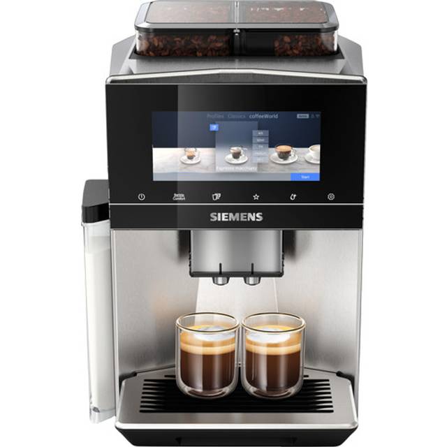 Siemens TQ907R03 EQ900 - helautomatisk espressomaskin med 6,8” iSelect display, beanIdent- och dualBean-system, baristaMode, eGrinder och HomeConnect-appen, rostfritt stål