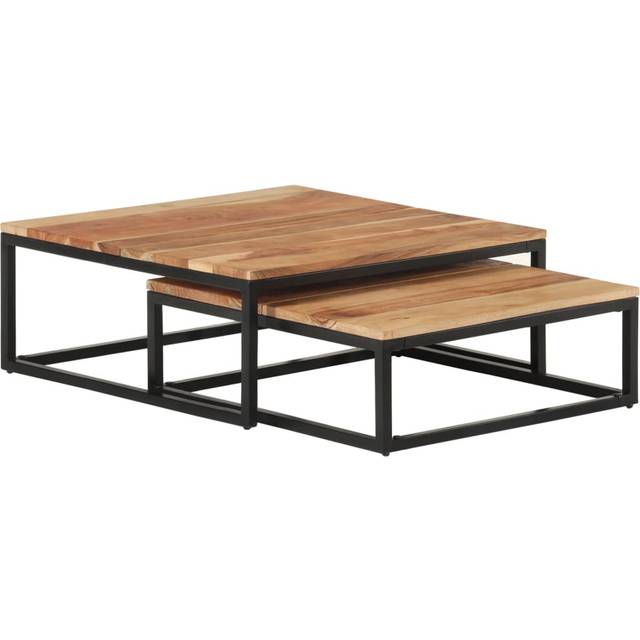 vidaXL Nesting Coffee Tables 2 pcs Solid Acacia Wood - Brown