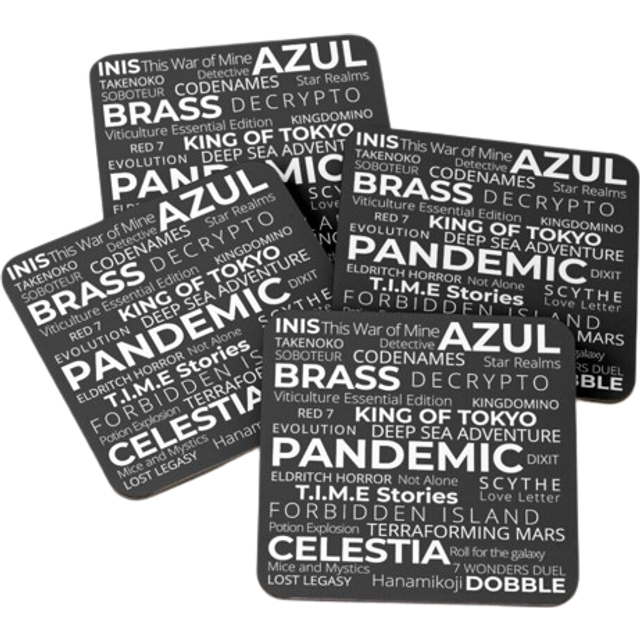 Leather Coasters Board Games Set of 4 / 4 x 4 inch