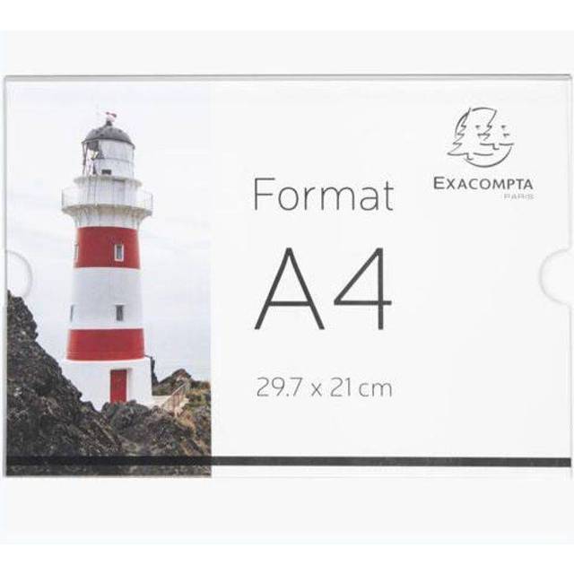 Exacompta Wall Sign Holder A4 Landscape Office Clear Acrylic 84858QD - Transparent