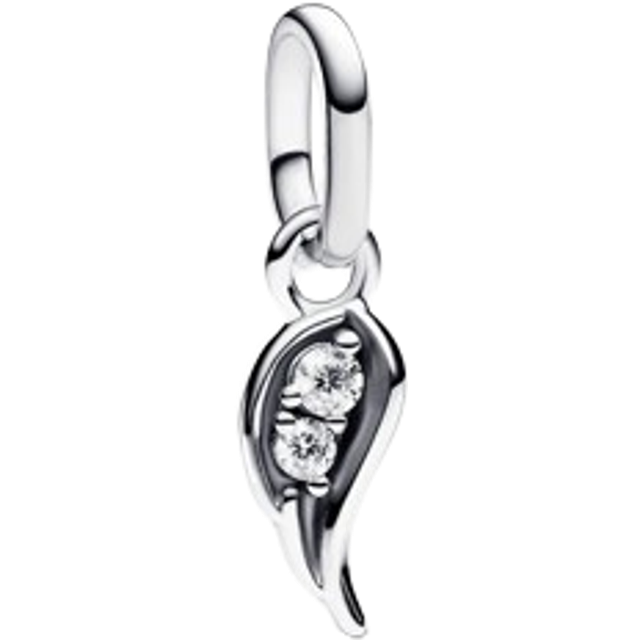 Pandora ME Sparkling Angel Wing Mini Dangle Charm - Sterling silver / Cubic zirconia - Clear - one size