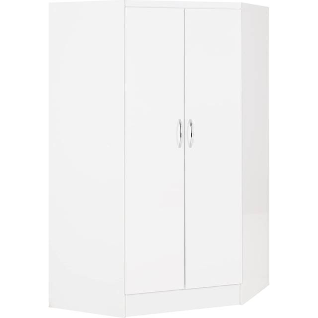 Seconique Nevada 2 Door Corner Wardrobe - White Gloss, White