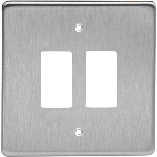 Varilight Power Grid Plates (1-12 Gang) Stainless Steel 2 Gang