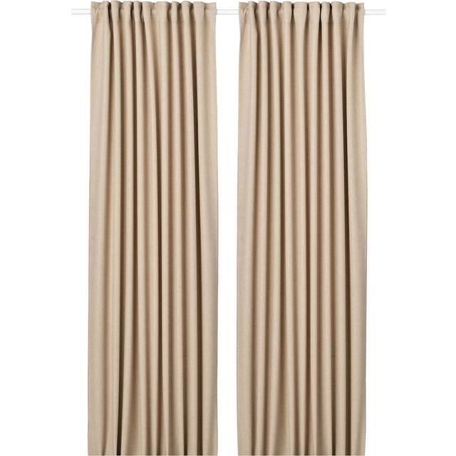 ANNAKAJSA Rumsförmörkande gardiner, 1 par, beige, 145x250 cm