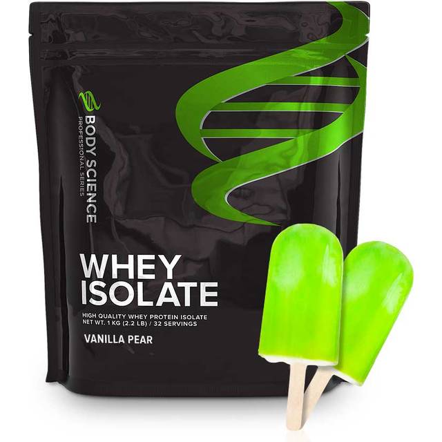 2 x Whey Isolate - 1 kg - Päronsplitt - Body Science - Proteinpulver, Vassleprotein, Hög proteinhalt & låg laktoshalt