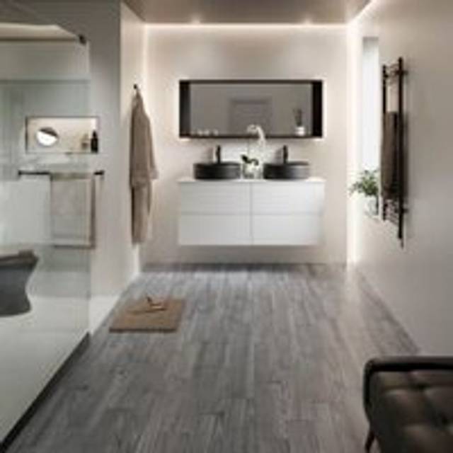 Wickes River Grey Porcelain Wall & Floor Tile - 150 x 600mm - Wood Effect