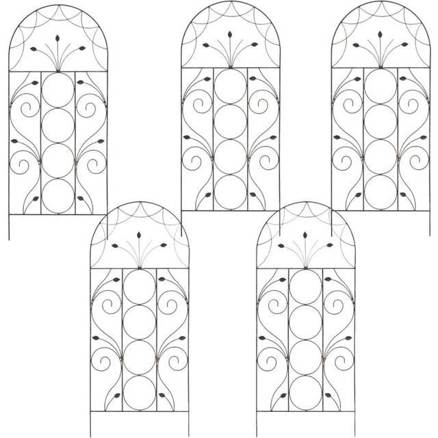 Set of 5 Leaf Design Metal Trellis (120cm x 50cm)