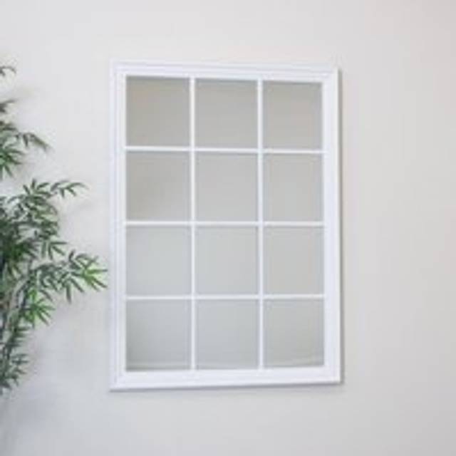 Large Matte White Window Mirror 130cm x 95cm Material: Garden