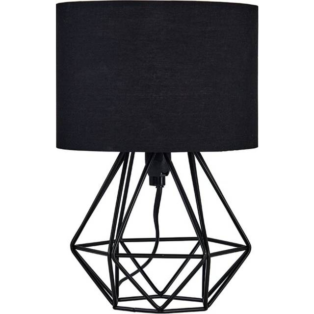 Table lamp metal wire base large lampshade living room light led bulb lighting