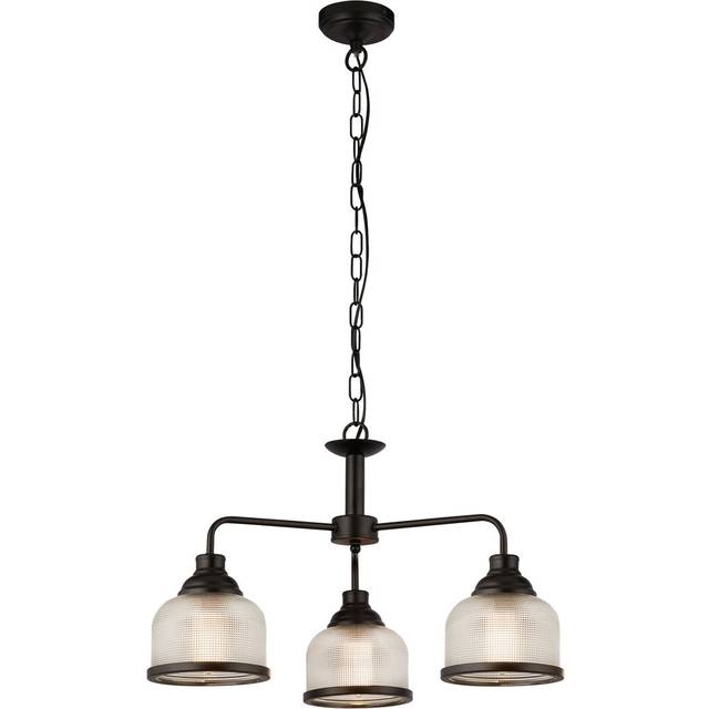 Searchlight 1683-3BK Highworth 3 Light Pendant Black Metal Holophane S