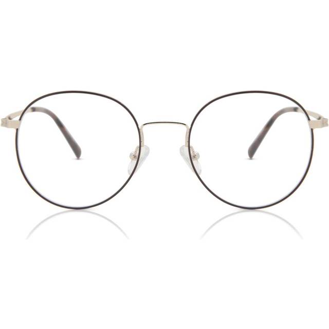 Oval Full Rim Metal Men&#39;s Prescription Glasses Online Gold Size 52 - Free Lenses - Blue Light Block Available - SmartBuy Collection - Brown Gold (52)