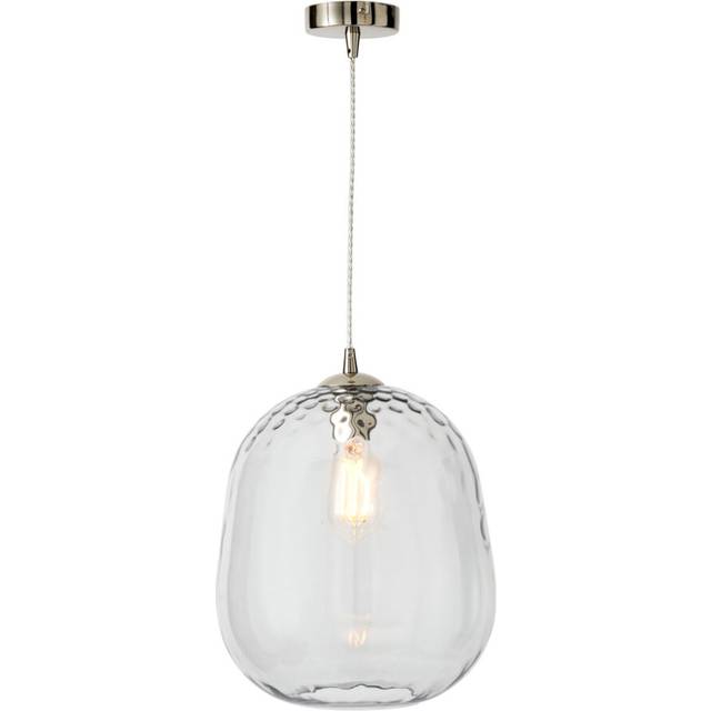 Visconte minori ceiling pendant 1 light with clear glass shade - satin nickel