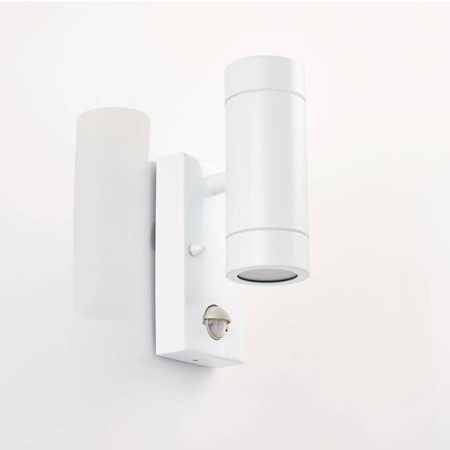 Saxby Lighting Palin PIR Up &amp; Down Wall Light IP44 in White