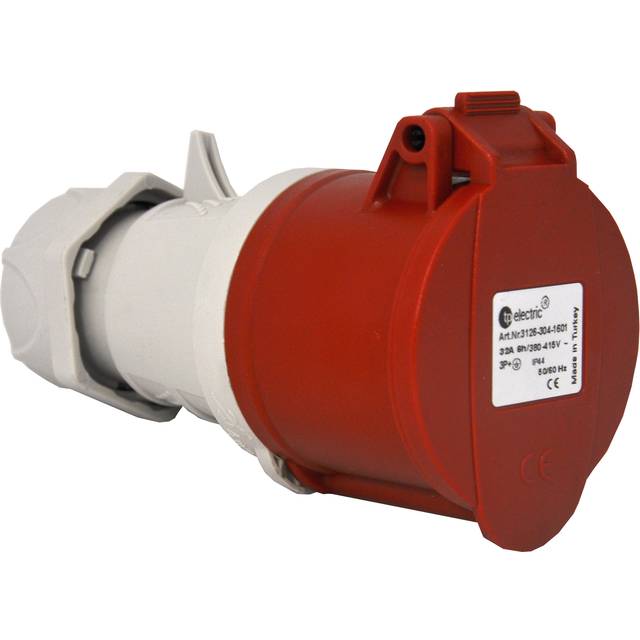 Skarvuttag, 32A, 3P+Jord, 6H, 400V, IP44, TP Electric 2426101