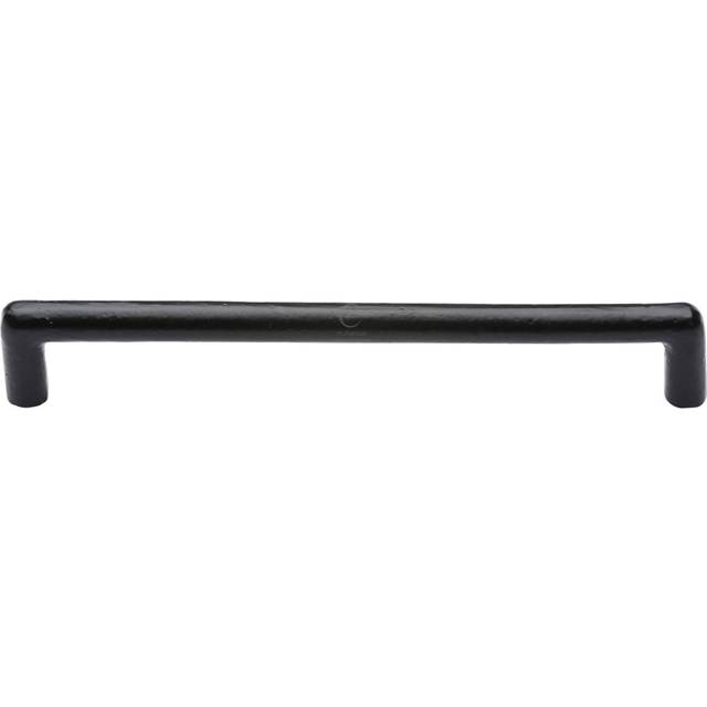 Tudor Matt Black Rustic Iron Cabinet Pull Round Design - Black Iron (20.3 cm H x 1.3cm W x 3.5cm)