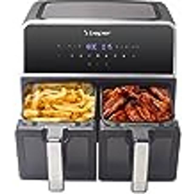 BEPER P101FRI090 Dual Air Fryer, 9 L (4.5 per Basket) – Double Air Fryer with 7 Preset Programmes