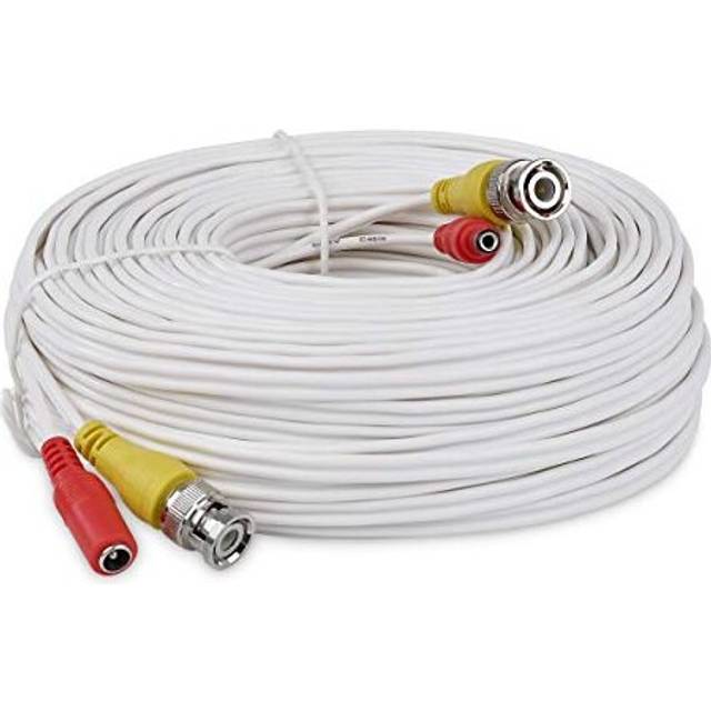 BNC Video Power Cable For CCTV Camera DVR Security System (10M, White)