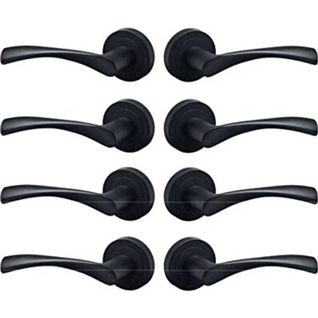 Marvel Lever on Rose Door Handle - Matte Black - Pack of 4 pairs - Internal - Designer Levers