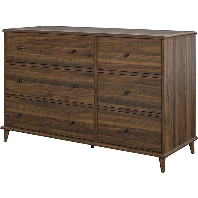 Dorel Farnsworth 6 Drawer Dresser Walnut, Brown