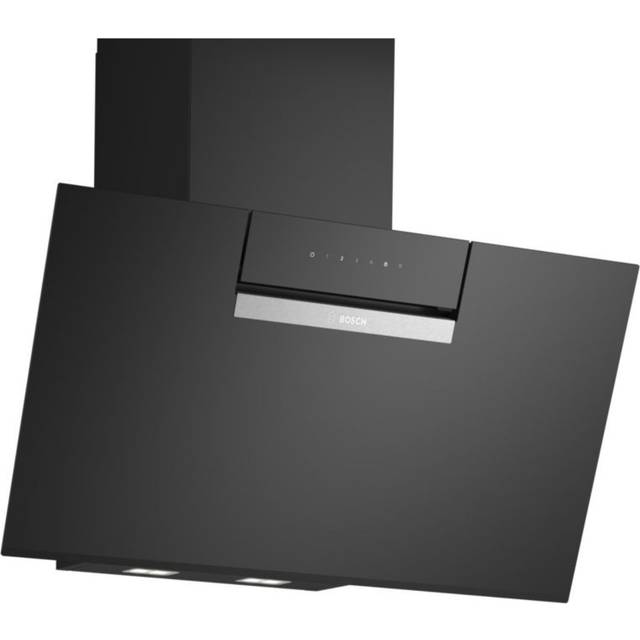 Bosch DWK67FN60B Angled Glass Chimney Hood Black glass