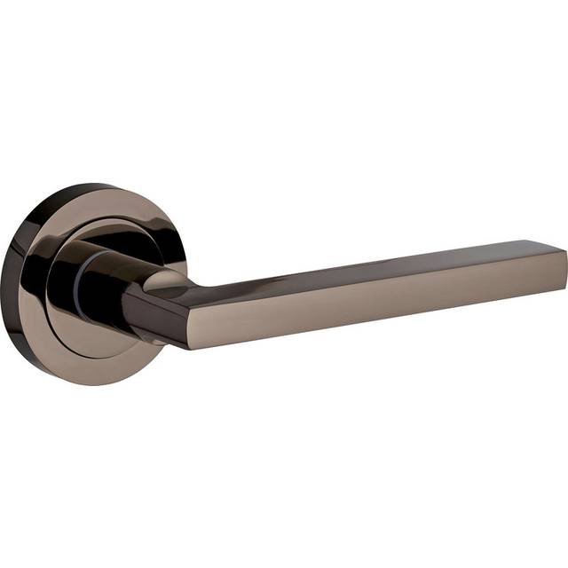 Designer Levers Scylla Lever On Rose Door Handles (Pair) in Black Nickel