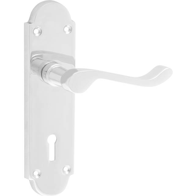 Hiatt Brora Chrome Door Handle with Lock Set - Hiatt Hardware