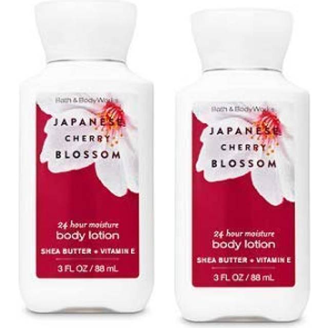 Bath and Body Works 2 Pack 24 Hour Moisture Japanese Cherry Blossom Travel Size Body Lotion 3 Oz.