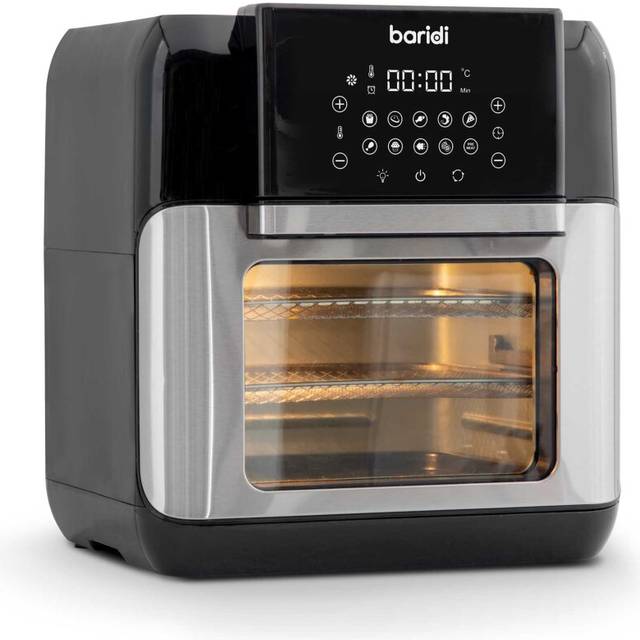 Baridi Air Fryer and Rotisserie Combi, 10 Preset Functions, 1500W, 12L, Black & Silver - DH170