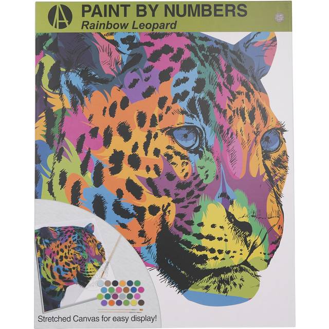 Art StudioPaint by Numbers Rainbow Leopard or Giraffe - 40 x 50 x 1.5 cm