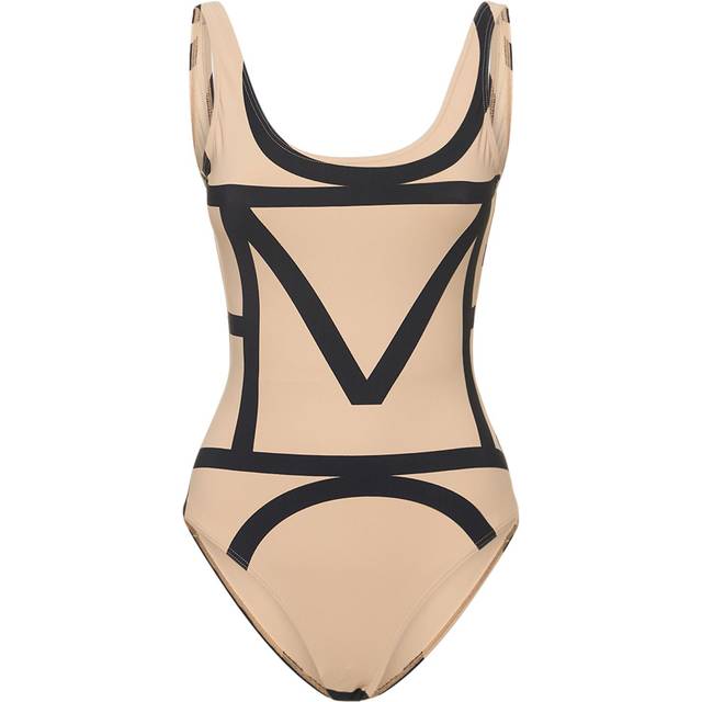 Monogram High-Leg One-Piece Swimsuit - SAND MONOGRAM 931 - Medium