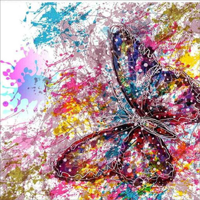 Diamond Painting Full Drill Butterfly Diamond Embroidery Full Round Wall Sticker Wall Decoration 30x30CM