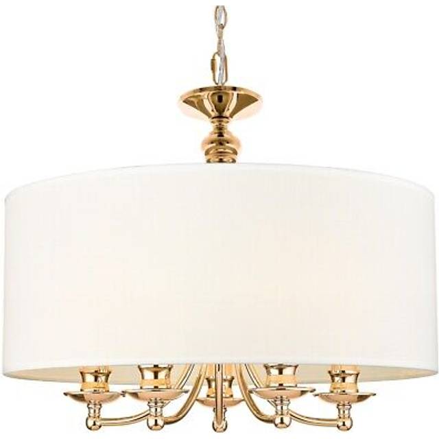 Cosmo - Abu Dhabi 5 Light Cylindrical Pendant Ceiling Light Gold, E14
