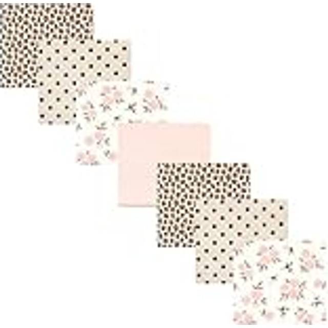 Hudson Baby Unisex Baby Cotton Flannel Receiving Blankets Bundle  Neutral Pink Floral  One Size