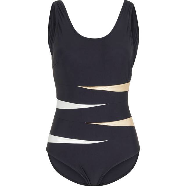 bonprix Metallic Dart Shaper Swimsuit - Gold