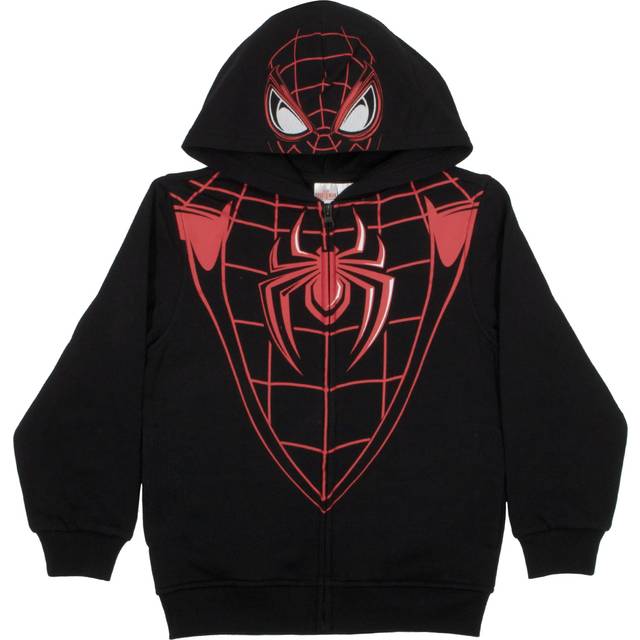 Marvel Avengers Boys Zip-Up Hooded Cosplay Sweatshirt  Black Panther  Hulk  or Miles Morales Spider-Man (Miles Morales  Size 14/16)