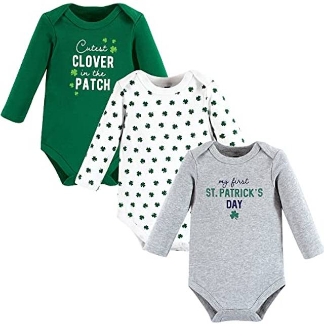 Hudson Baby Unisex Baby Cotton Long-sleeve Bodysuits infant and toddler t shirt sets  Cutest Clover  6-9 Months US