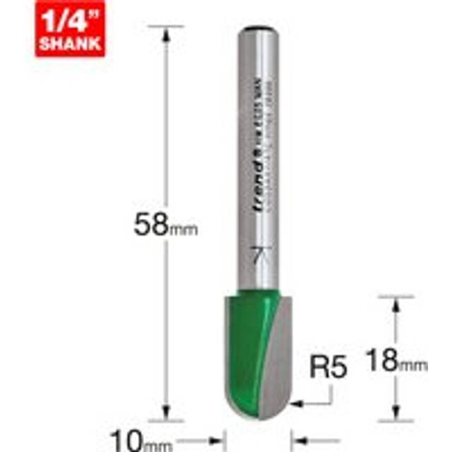 Trend CRAFTPRO Radius Router Cutter 10mm 18mm 1/4"