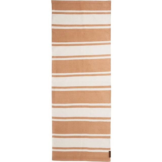 Lexington Organic Striped Cotton gångmatta 80x220 cm Beige-white