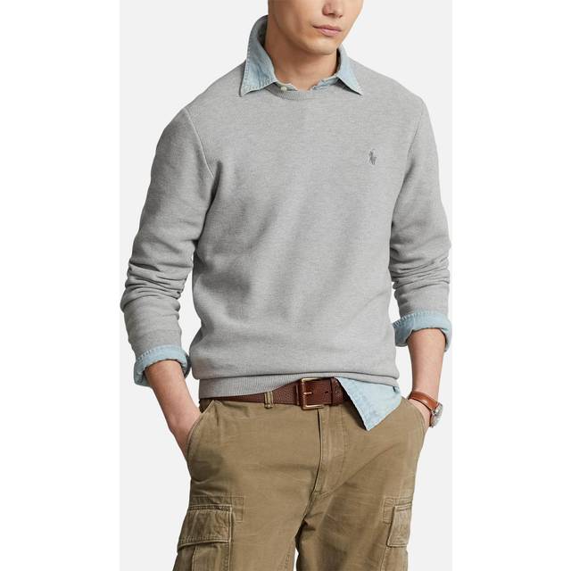 POLO RALPH LAUREN Mesh-Knit Cotton Crewneck Sweater |Grå |XXL