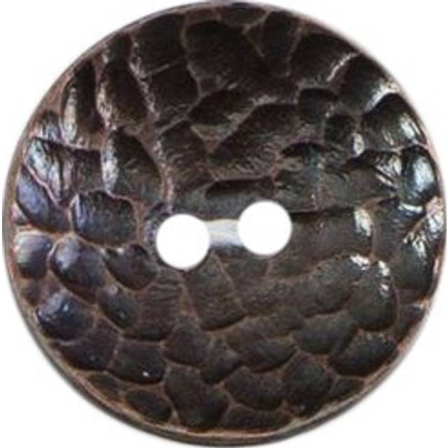 Milward Buttons - Size 20mm, 2 Hole, Dappled Effect, Brass, Pack of 3