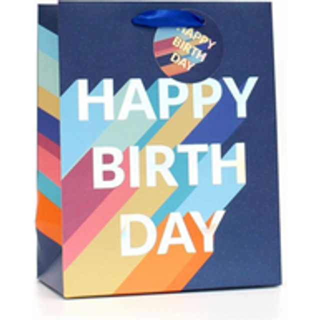 Happy Birthday Gift Bag Medium Blue