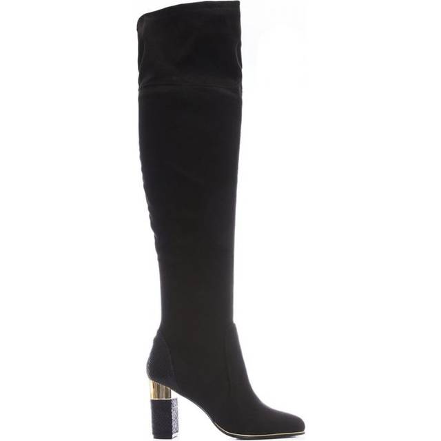 Moda In Pelle 'valentinne' Alcantara Biker Boots In Black - 4