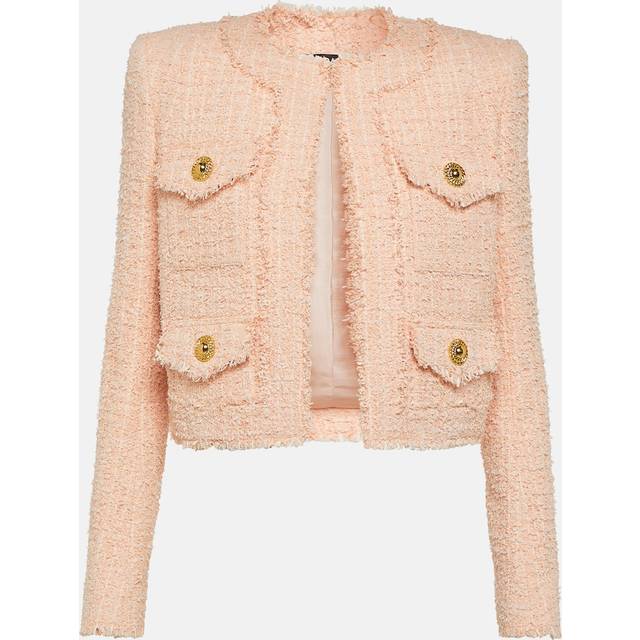 Balmain Cropped tweed jacket - pink (UK 12)