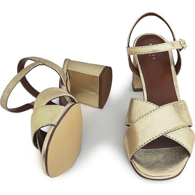 Radley London Cherry Garden Pier Soft Gold Crossover Block Heeled Sandals