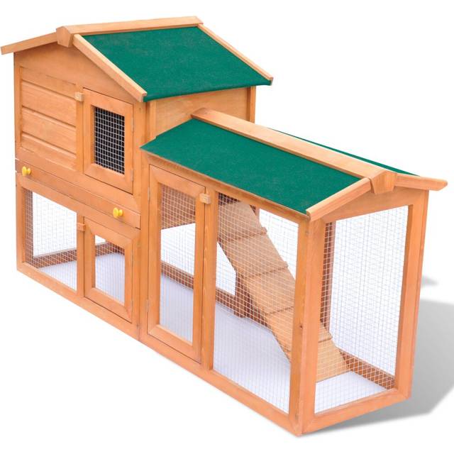Outdoor Large Rabbit Hutch Small Animal House Pet Cage Wood 145x45x84 cm (84cm H X 45cm W X 145cm D)