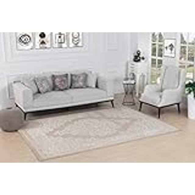 Beige/Tan Rug - Brown;Beige;Silver;Grey (Rectangle 160 x 213cm)