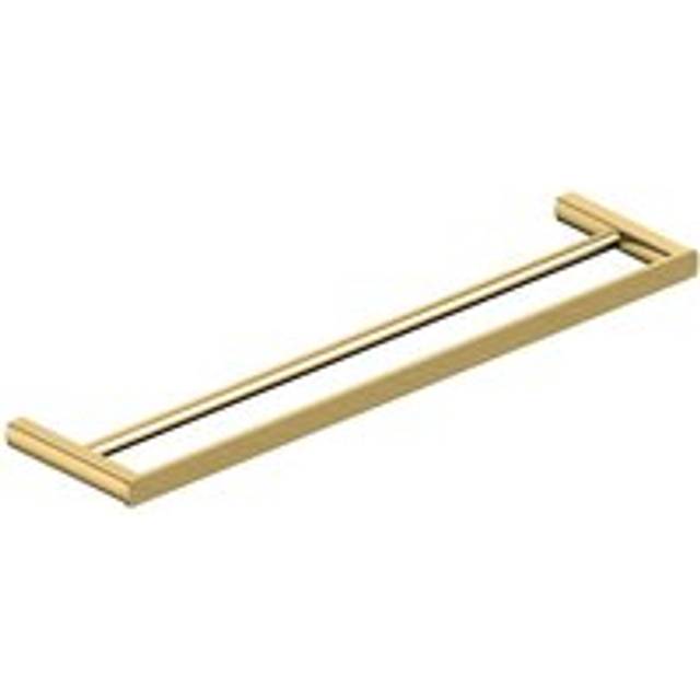 Rak Petit Square Double Towel Bar 600mm Long Brushed Gold Finish: Brushed Gold, Please Select Size: 600mm